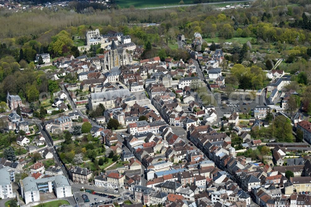 Clermont from above - The city center in the downtown area in Clermont in Nord-Pas-de-Calais Picardy, France