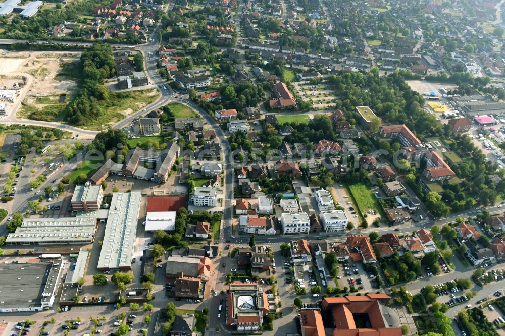 Cloppenburg from the bird's eye view: The city center in the downtown area in Cloppenburg in the state Lower Saxony