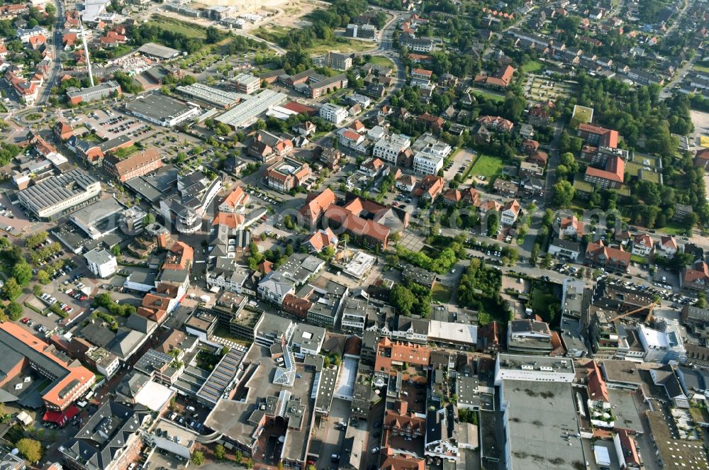 Aerial photograph Cloppenburg - The city center in the downtown area in Cloppenburg in the state Lower Saxony