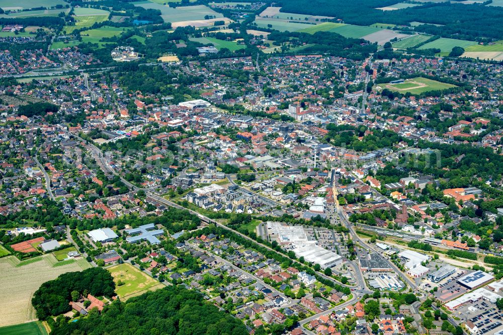 Cloppenburg from the bird's eye view: The city center in the downtown area in Cloppenburg in the state Lower Saxony