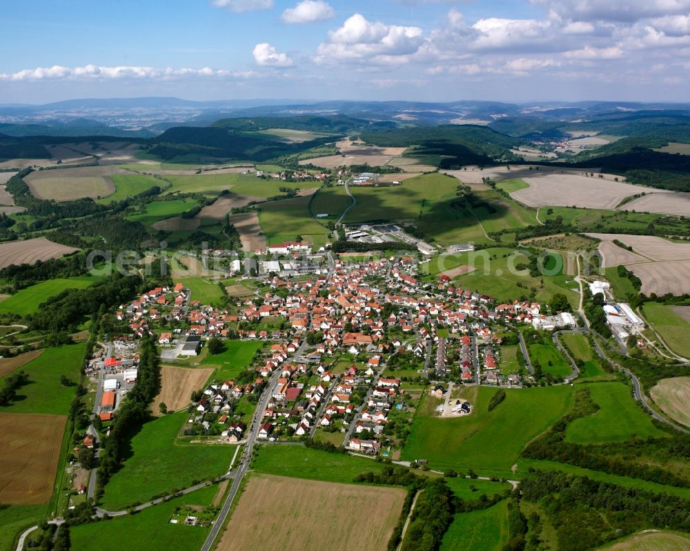 Diedorf from the bird's eye view: The city center in the downtown area in Diedorf in the state Thuringia, Germany