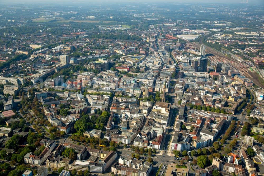 Aerial photograph Dortmund - The city center in the downtown area in Dortmund in the state North Rhine-Westphalia