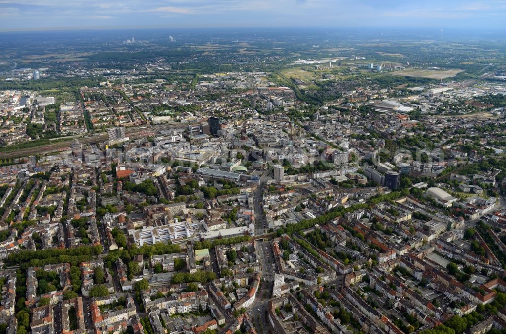 Dortmund from above - The city center in the downtown are in Dortmund in the state North Rhine-Westphalia