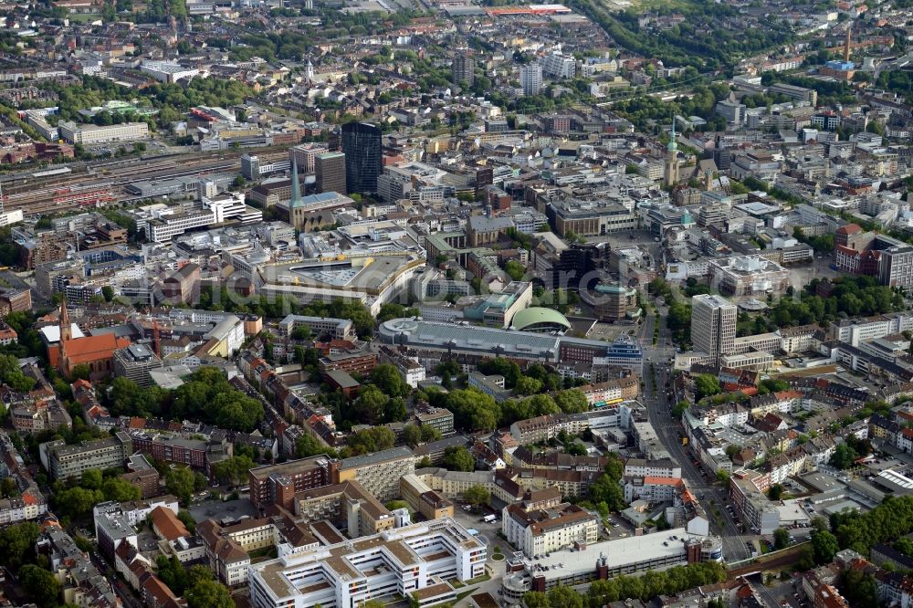 Dortmund from the bird's eye view: The city center in the downtown are in Dortmund in the state North Rhine-Westphalia