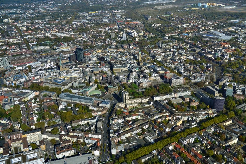 Aerial photograph Dortmund - The city center in the downtown area of Dortmund in the state of North Rhine-Westphalia