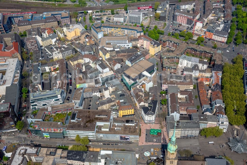 Dortmund from above - The city center in the downtown area in Dortmund in the state North Rhine-Westphalia