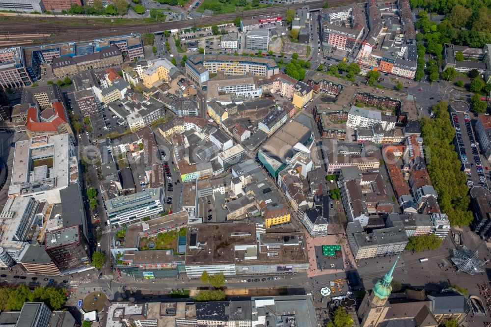 Aerial image Dortmund - The city center in the downtown area in Dortmund in the state North Rhine-Westphalia