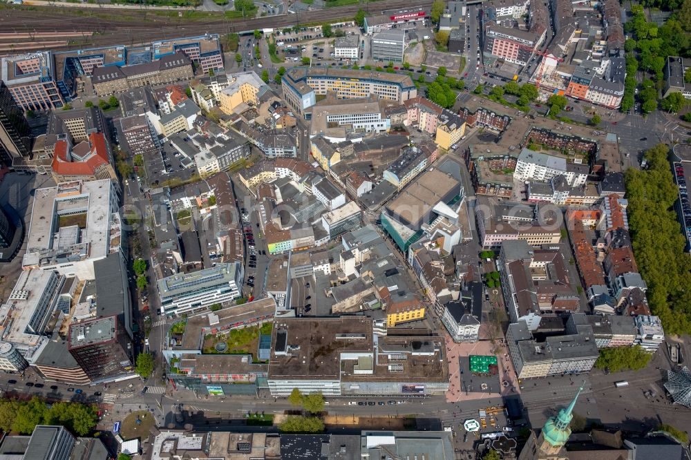 Aerial photograph Dortmund - The city center in the downtown area in Dortmund in the state North Rhine-Westphalia