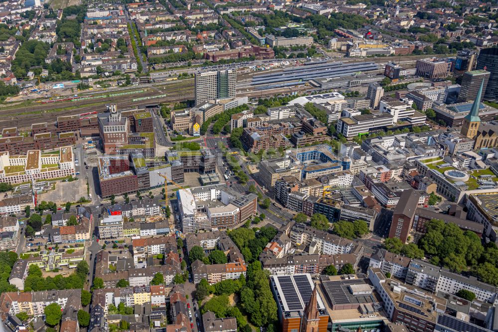 Aerial image Dortmund - The city center in the downtown area on street Hoher Wall - Kampstrasse in the district Cityring-West in Dortmund at Ruhrgebiet in the state North Rhine-Westphalia, Germany