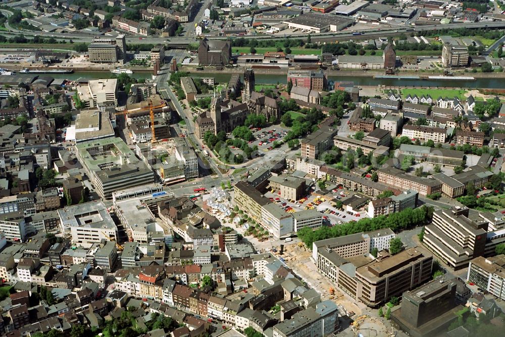 Duisburg from above - The city center in the downtown are in Duisburg in the state North Rhine-Westphalia