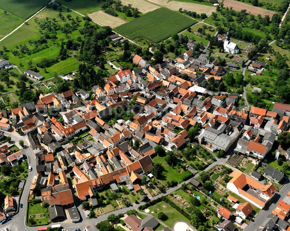 Aerial image Eberstadt - The city center in the downtown area in Eberstadt in the state Hesse, Germany