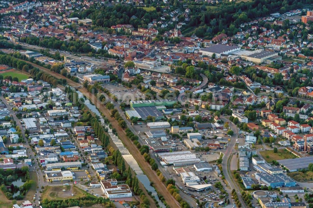 Emmendingen from the bird's eye view: The city center in the downtown area in Emmendingen in the state Baden-Wurttemberg, Germany