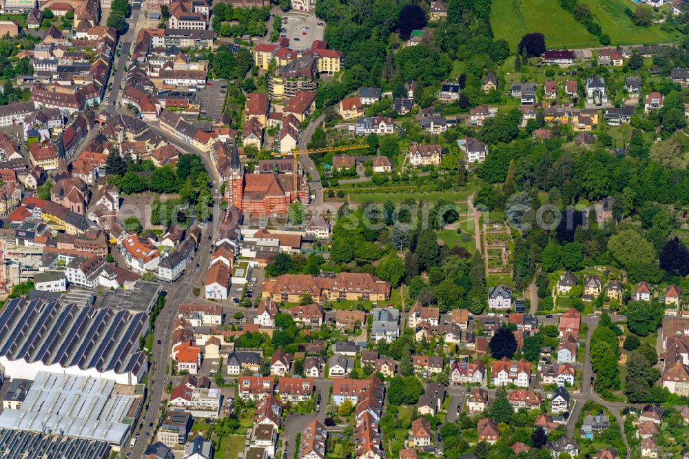 Aerial image Emmendingen - The city center in the downtown area in Emmendingen in the state Baden-Wurttemberg, Germany