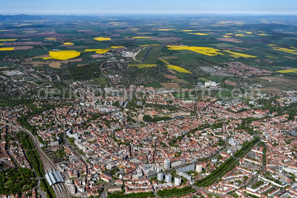 Aerial photograph Erfurt - The city center in the downtown area in the district Altstadt in Erfurt in the state Thuringia, Germany