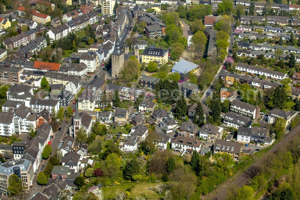 Aerial image Erkrath - The city center in the downtown are in Erkrath in the state North Rhine-Westphalia