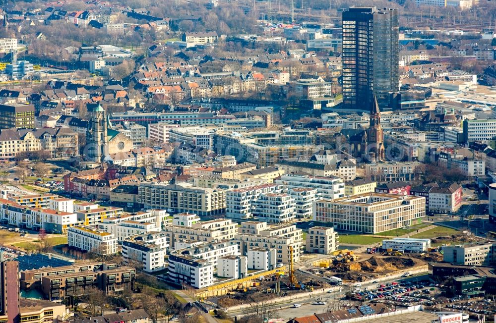 Essen from the bird's eye view: The city center in the downtown area in Essen in the state of North Rhine-Westphalia