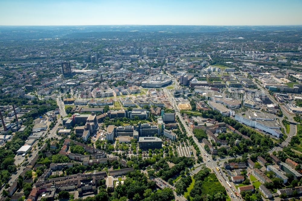 Essen from above - The city center in the downtown area in Essen in the state North Rhine-Westphalia