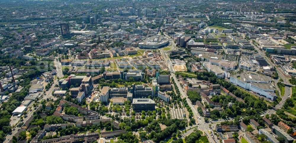 Essen from the bird's eye view: The city center in the downtown area in Essen in the state North Rhine-Westphalia