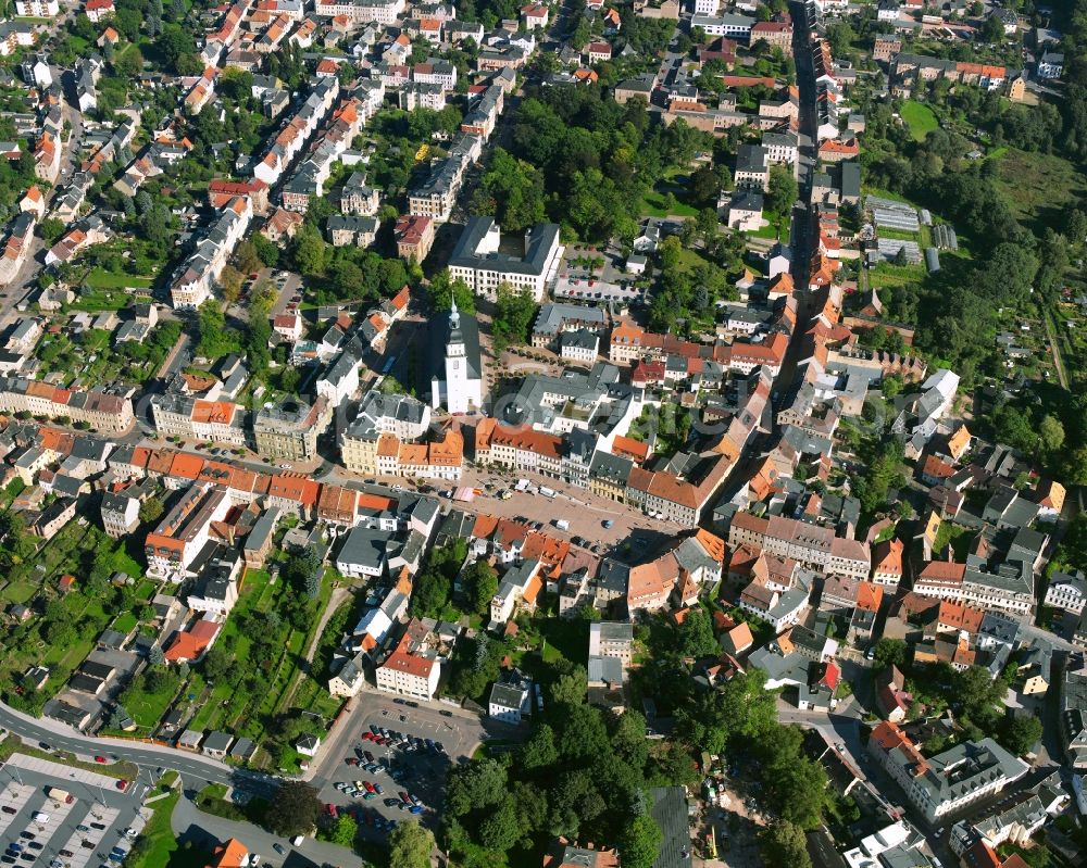 Aerial photograph Frankenberg/Sa. - The city center in the downtown area in Frankenberg/Sa. in the state Saxony, Germany