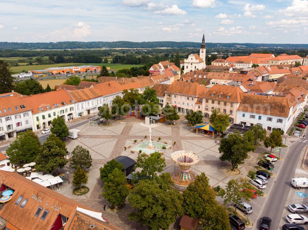 Aerial photograph Fürstenfeld - The city center in the downtown area in Fuerstenfeld in Steiermark, Austria