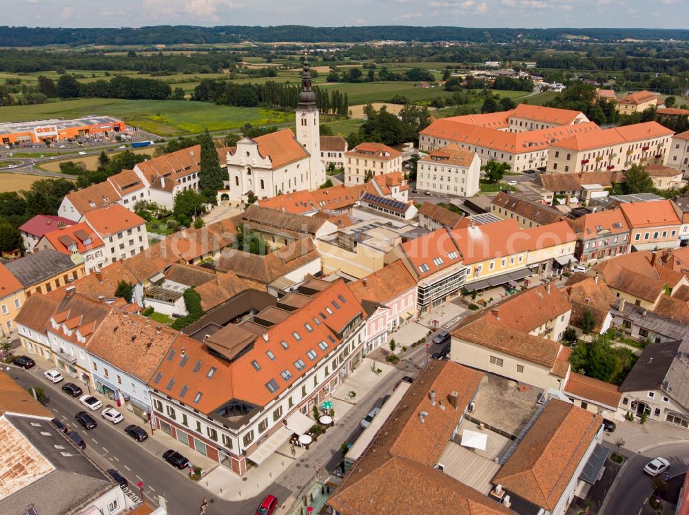 Aerial photograph Fürstenfeld - The city center in the downtown area in Fuerstenfeld in Steiermark, Austria