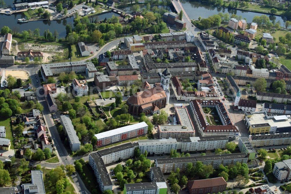 Fürstenwalde/Spree from above - The city center in the downtown are in Fuerstenwalde/Spree in the state Brandenburg