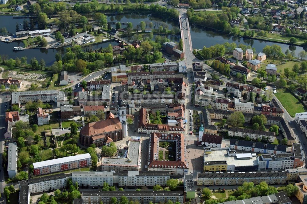 Fürstenwalde/Spree from the bird's eye view: The city center in the downtown are in Fuerstenwalde/Spree in the state Brandenburg