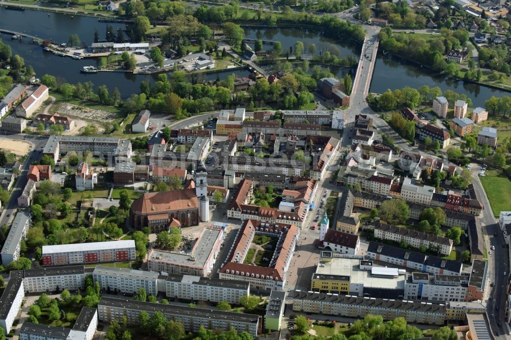 Aerial image Fürstenwalde/Spree - The city center in the downtown are in Fuerstenwalde/Spree in the state Brandenburg