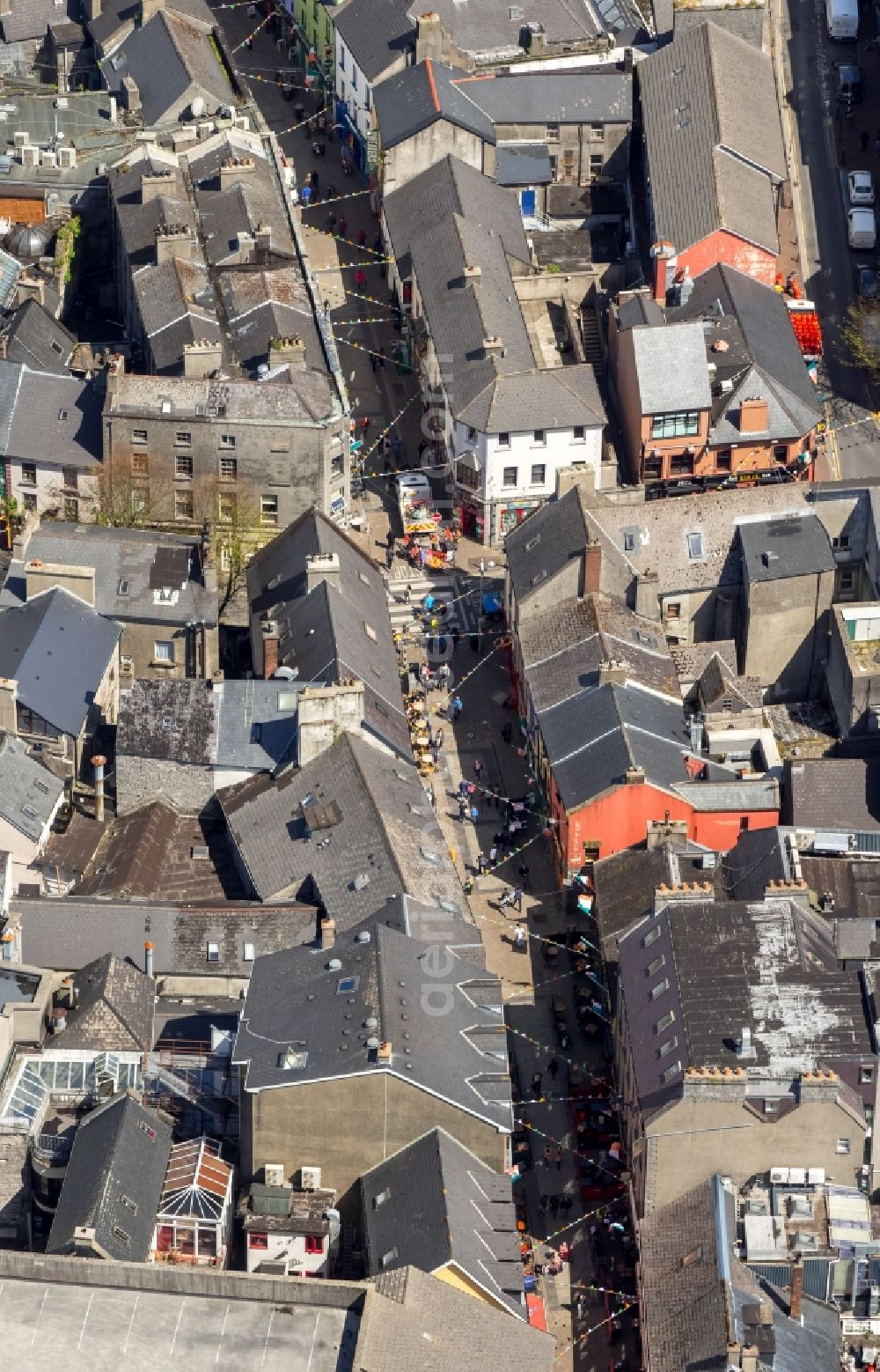 Galway from above - The city center in the downtown area in Galway, Ireland