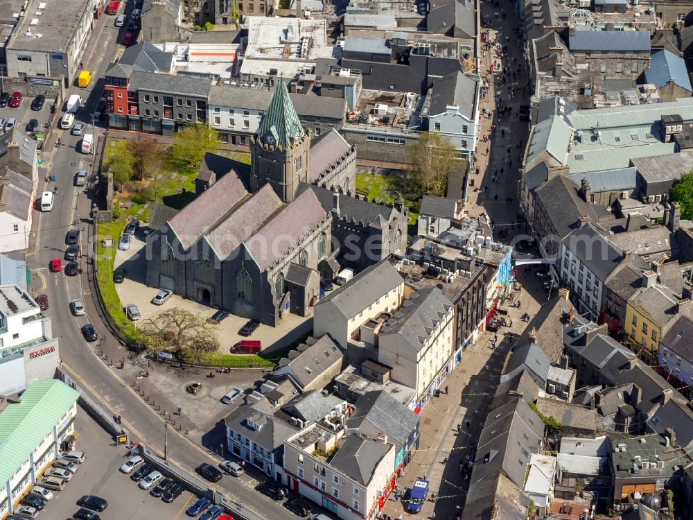 Galway from the bird's eye view: The city center in the downtown area in Galway, Ireland