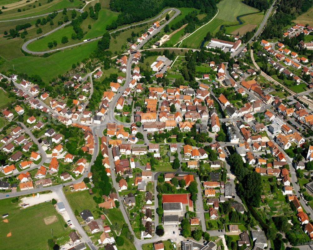 Aerial photograph Gammertingen - The city center in the downtown area in Gammertingen in the state Baden-Wuerttemberg, Germany