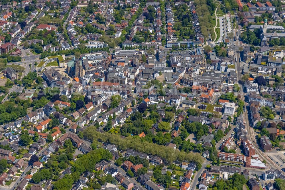 Aerial image Gelsenkirchen - The city center in the downtown area in the district Buer in Gelsenkirchen at Ruhrgebiet in the state North Rhine-Westphalia, Germany