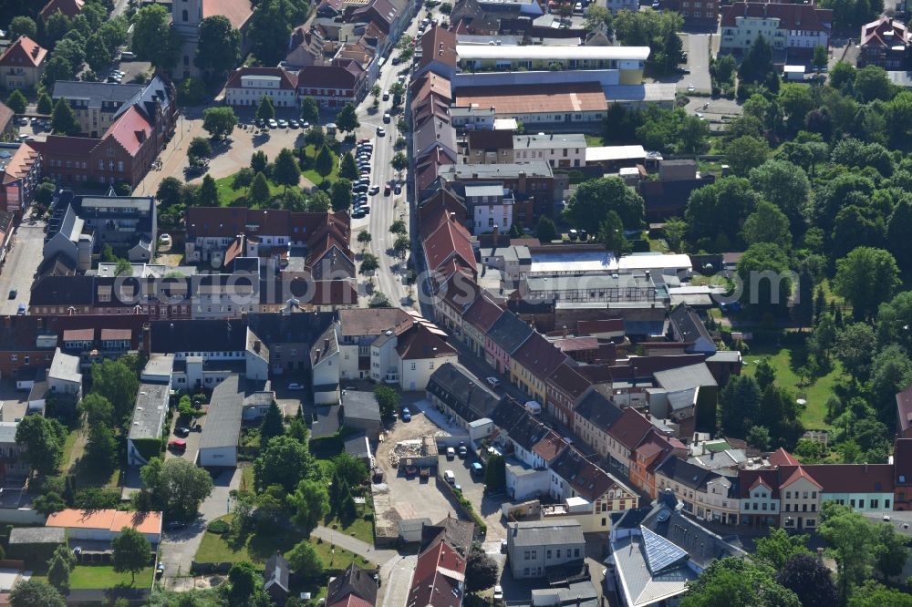 Aerial image Genthin - The city center in the downtown are in Genthin in the state Saxony-Anhalt