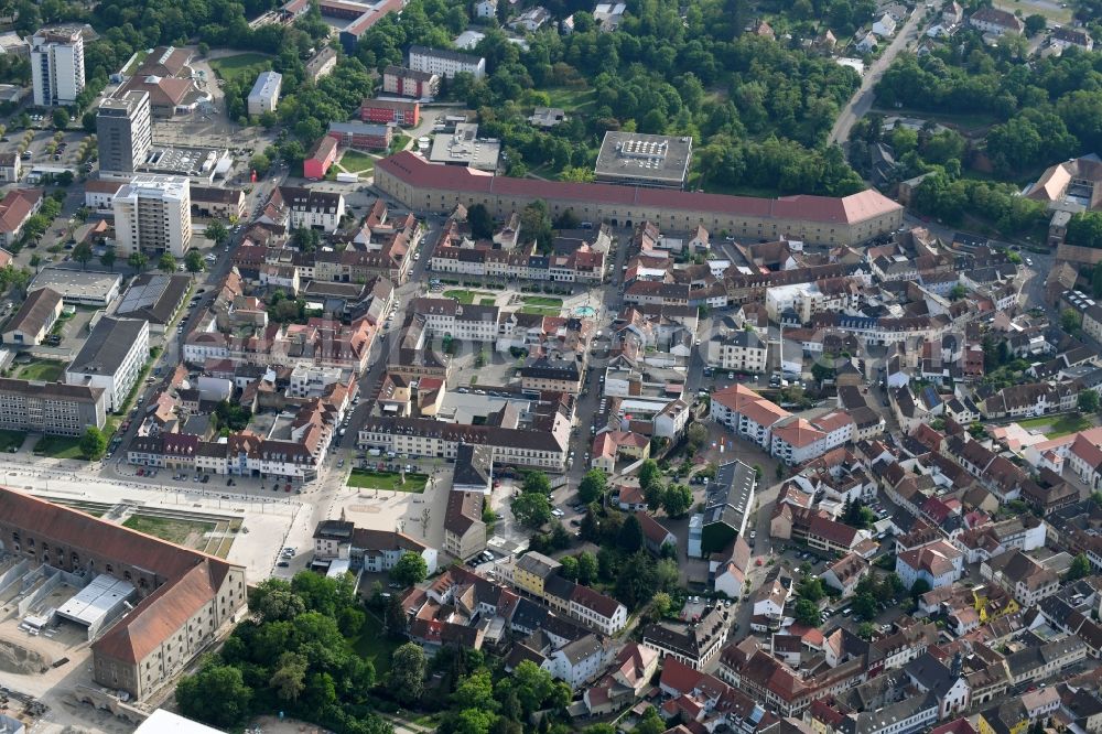 Germersheim from the bird's eye view: The city center in the downtown area in Germersheim in the state Rhineland-Palatinate, Germany