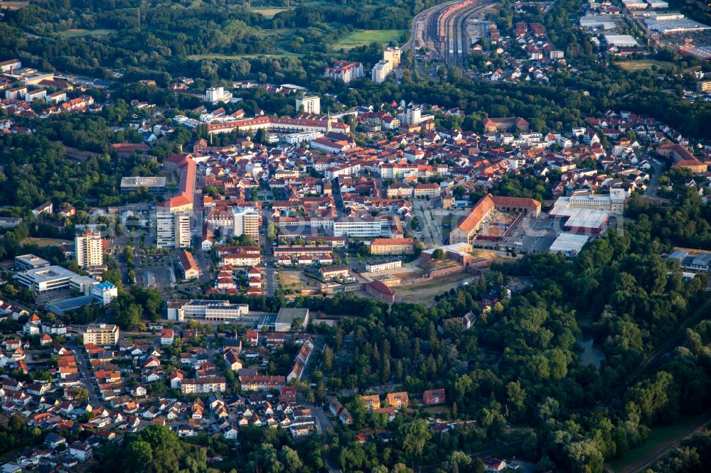 Germersheim from the bird's eye view: The city center in the downtown area in Germersheim in the state Rhineland-Palatinate, Germany