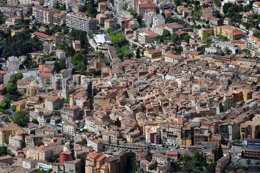 Aerial photograph Grasse - The city center in the downtown are in Grasse in Provence-Alpes-Cote d'Azur, France