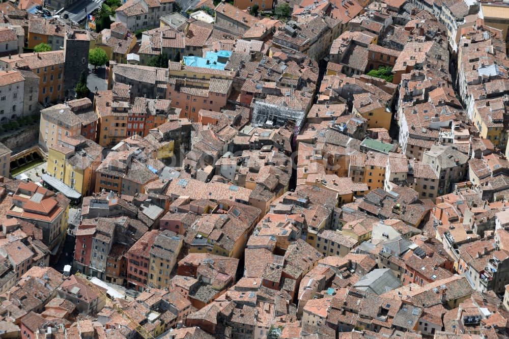 Aerial photograph Grasse - The city center in the downtown are in Grasse in Provence-Alpes-Cote d'Azur, France