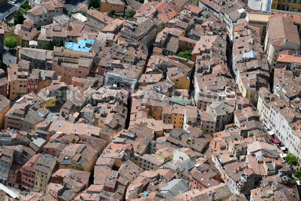 Grasse from above - The city center in the downtown are in Grasse in Provence-Alpes-Cote d'Azur, France