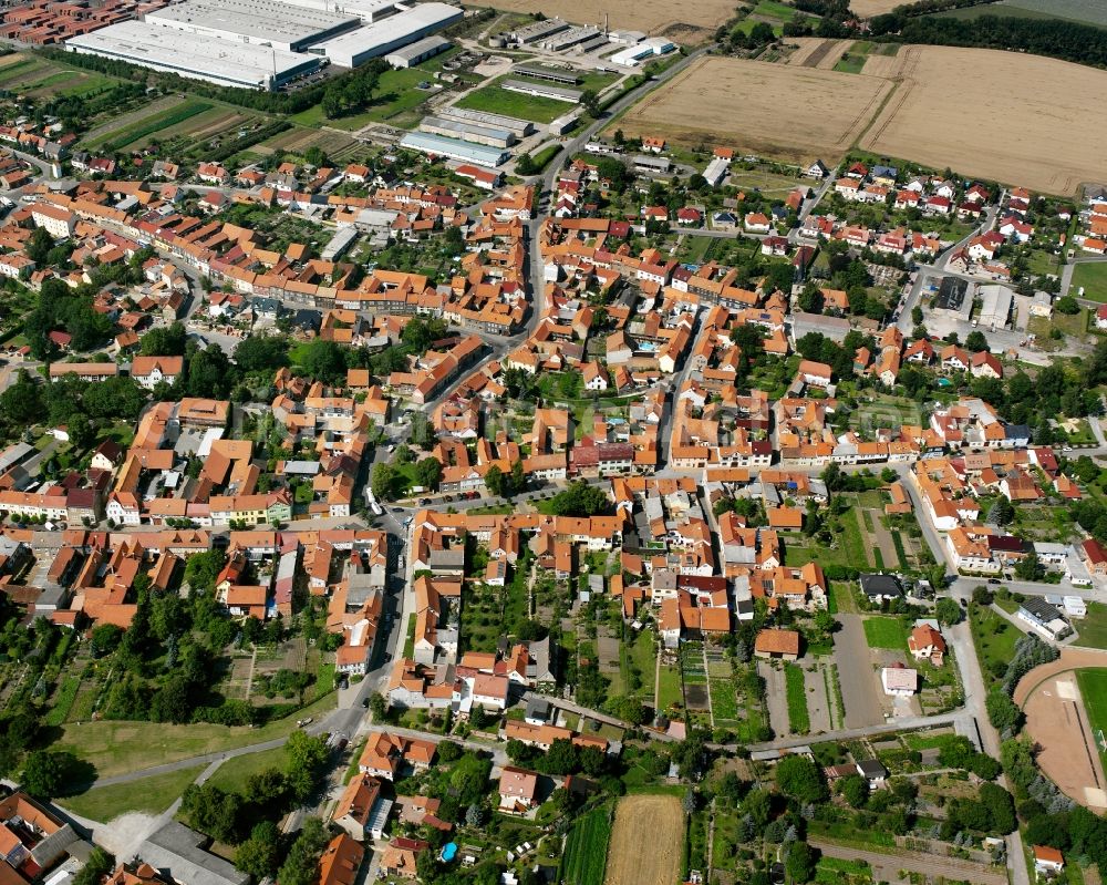 Aerial photograph Großengottern - The city center in the downtown area in Großengottern in the state Thuringia, Germany