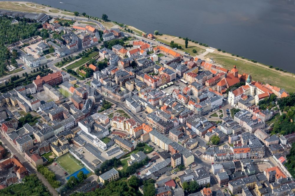 Grudziadz - Graudenz from above - The city center in the downtown area in Grudziadz - Graudenz in Kujawsko-Pomorskie, Poland