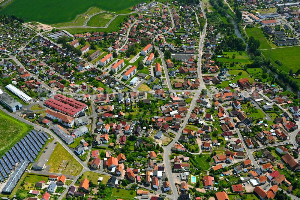 Aerial photograph Grumbach - The city center in the downtown area in Grumbach in the state Thuringia, Germany