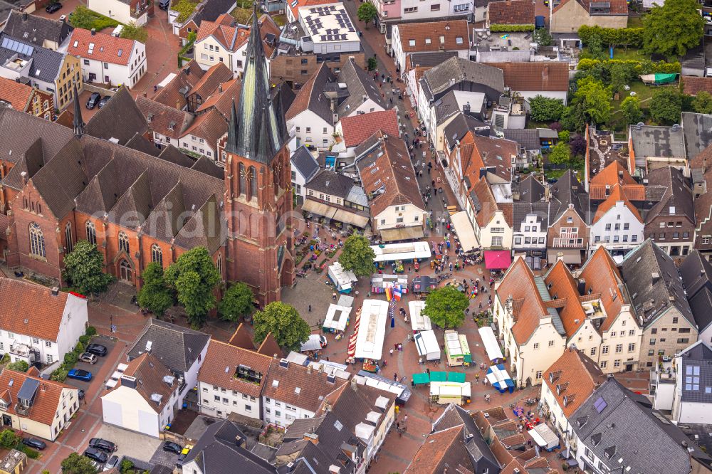 Aerial image Haltern am See - The city center in the downtown area in Haltern am See at Ruhrgebiet in the state North Rhine-Westphalia, Germany