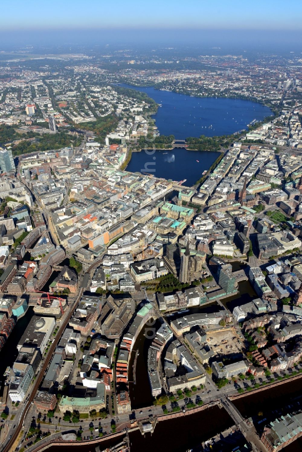 Hamburg from the bird's eye view: The city center in the downtown are in Hamburg in Germany