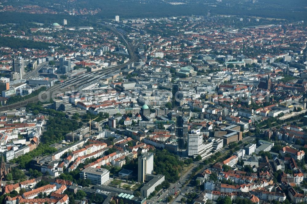 Hannover from above - The city center in the downtown area in Hannover in the state Lower Saxony