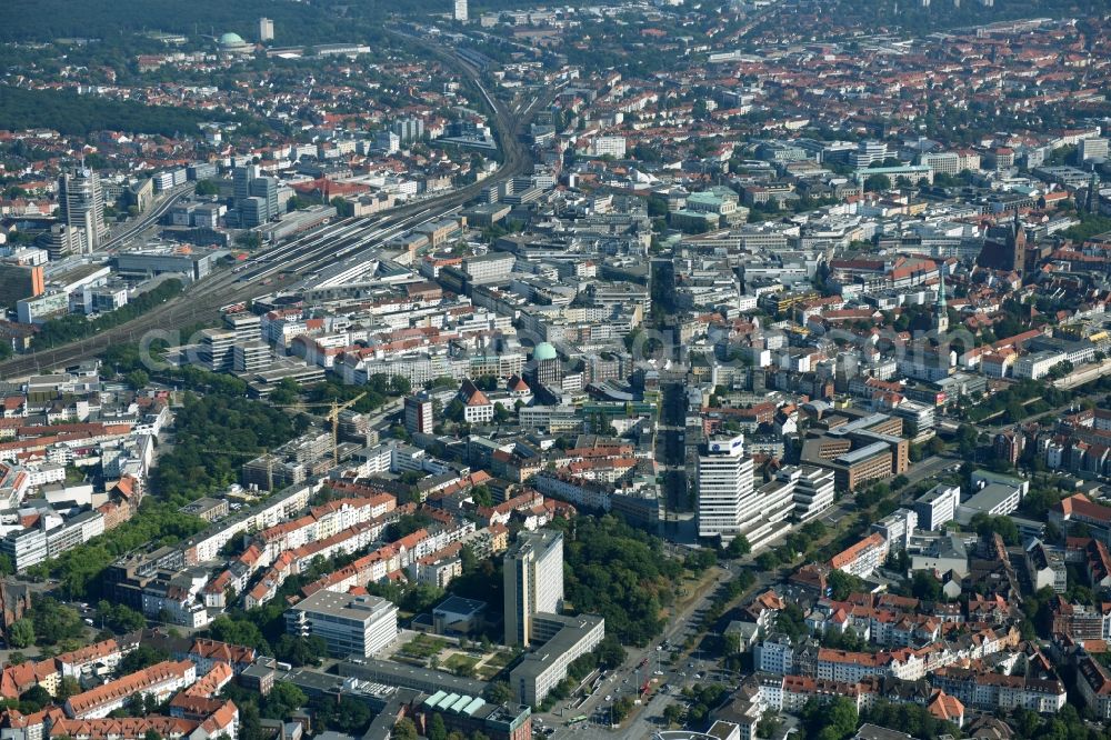 Hannover from the bird's eye view: The city center in the downtown area in Hannover in the state Lower Saxony