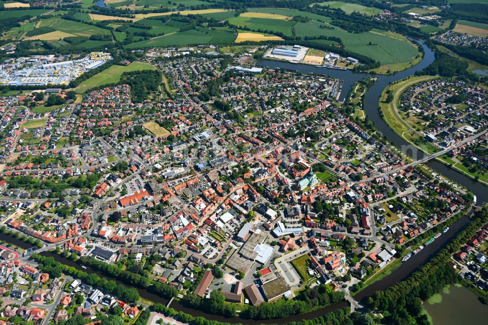 Haren (Ems) from above - The city center in the downtown area in Haren (Ems) in the state Lower Saxony, Germany