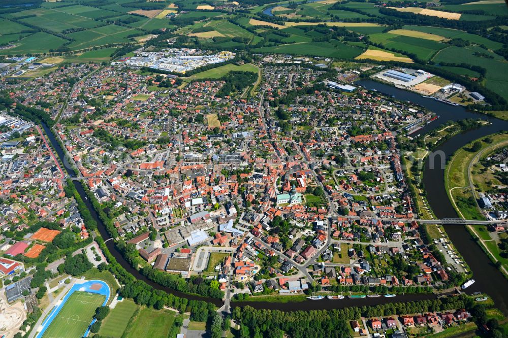 Haren (Ems) from the bird's eye view: The city center in the downtown area in Haren (Ems) in the state Lower Saxony, Germany