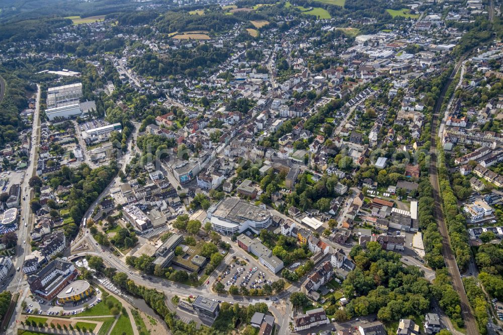 Heck from above - The city center in the downtown area in Heck in the state North Rhine-Westphalia, Germany