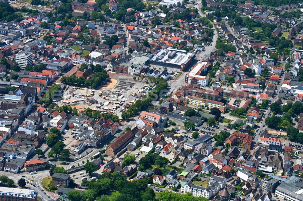 Heide from above - The city center in the downtown area in Heide in the state Schleswig-Holstein, Germany