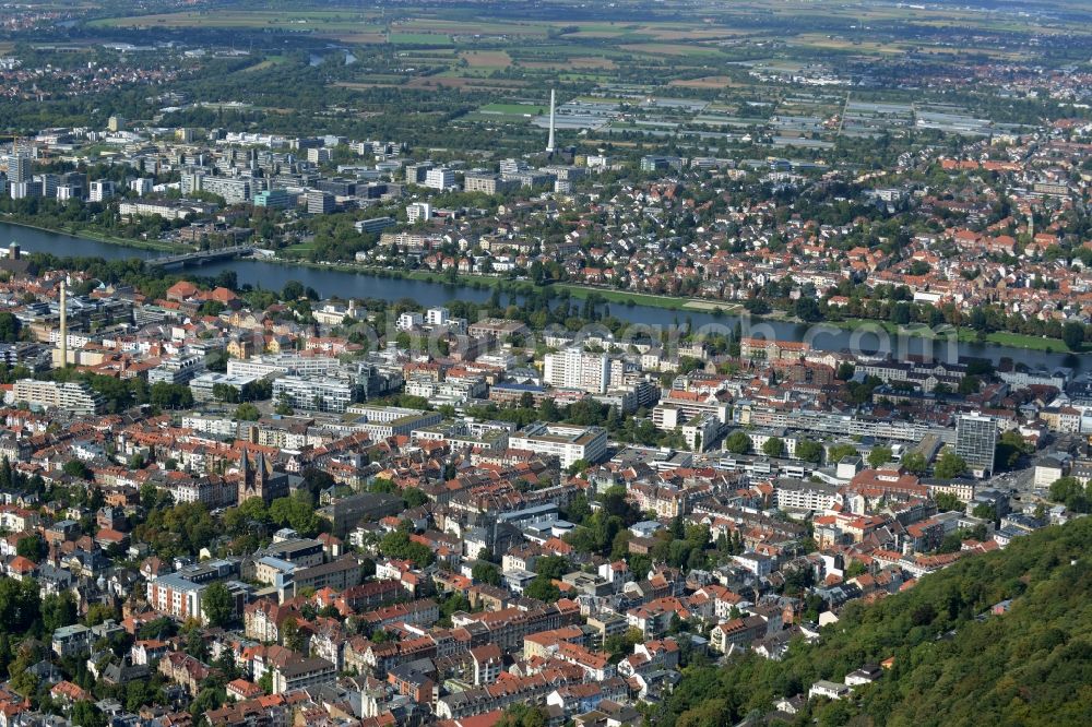 Heidelberg from above - The city center in the downtown are in Heidelberg in the state Baden-Wuerttemberg